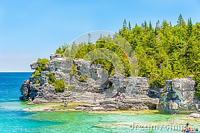 View at the Indian Head Cove in Bruce Peninsula National Park - Canada Editorial Stock Photo