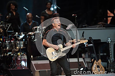 Bruce Springsteen during the concert Editorial Stock Photo