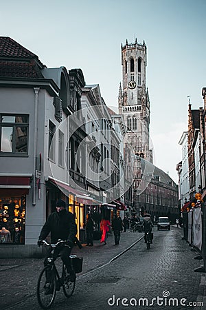 Bruges Belgium February 2018 in the winter Editorial Stock Photo