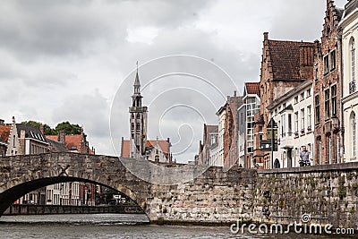 Bruges Canal Belgium Editorial Stock Photo