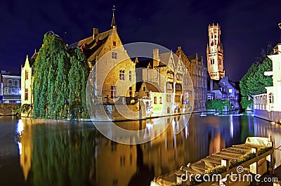 Bruges at night Stock Photo