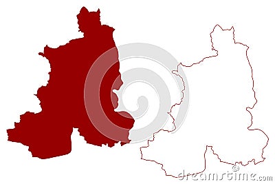 Brugg District (Switzerland, Swiss Confederation, Canton of Aargau) Vector Illustration