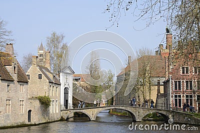 Brick bridge at Minnewater Editorial Stock Photo