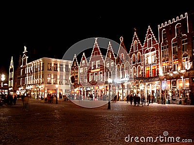 Brugge by night Editorial Stock Photo