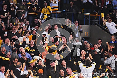 Bruins fans salute Bill Belichick Editorial Stock Photo