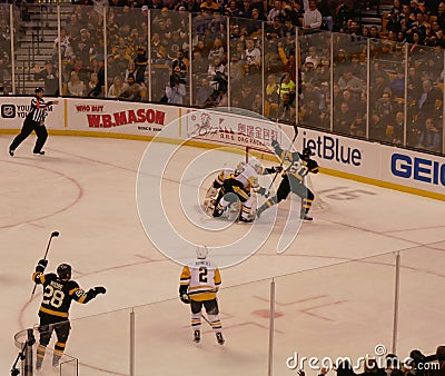 Bruins ice hockey goal Editorial Stock Photo