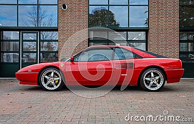 Red Ferrari Mondial T coupe 1989 at The Gallery Brummen Editorial Stock Photo
