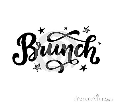 Brunch calligraphy vector logo badge Vector Illustration