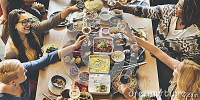 Brunch Choice Crowd Dining Food Options Eating Concept Stock Photo