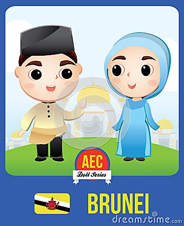 Brunei AEC doll Vector Illustration