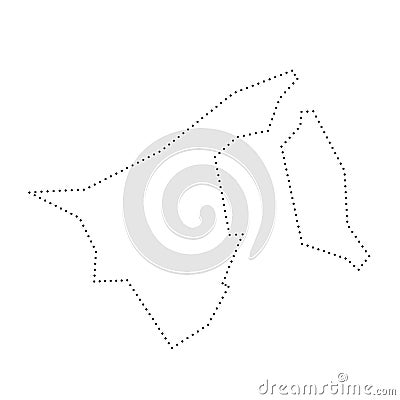 Brunei dotted outline vector map Stock Photo