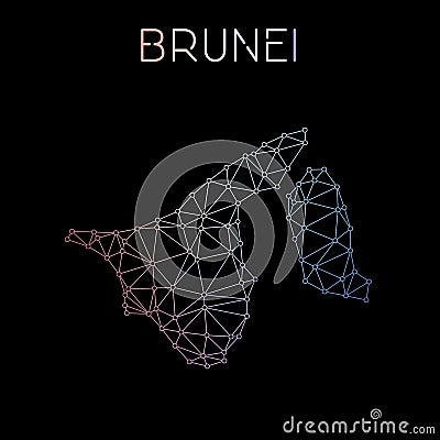 Brunei Darussalam network map. Vector Illustration