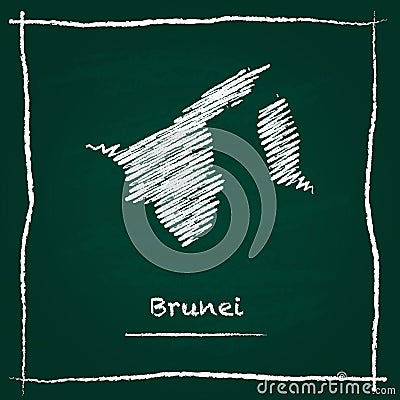 Brunei Darussalam outline vector map hand drawn. Vector Illustration