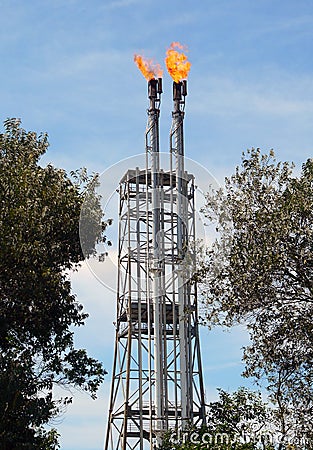 Brunei. Excess Gas Burn-Off Stock Photo