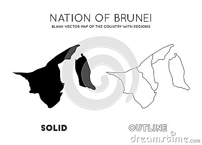 Brunei map. Vector Illustration