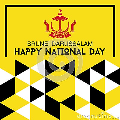 Brunei National Day Illustration Vector Art Logo Cartoon Illustration