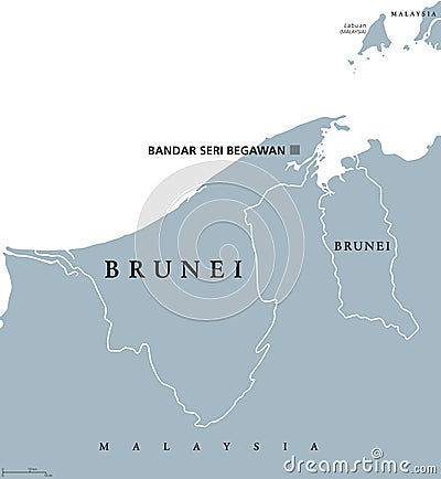 Brunei political map Vector Illustration