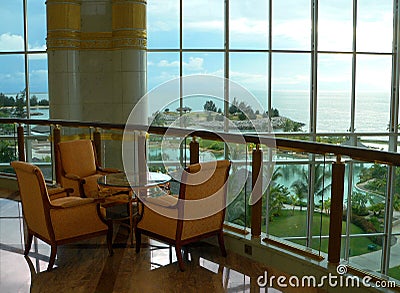 Brunei. Rest Area Balcony View Stock Photo