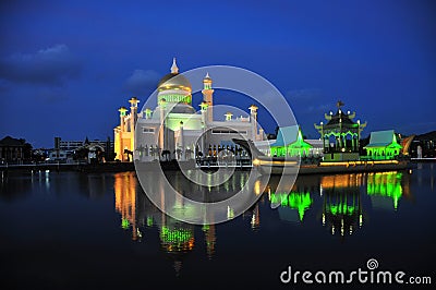 Brunei Sultan Omar Ali Saifuddien Mosque Stock Photo