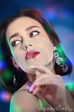 Brunette girl with evening makeup Stock Photo