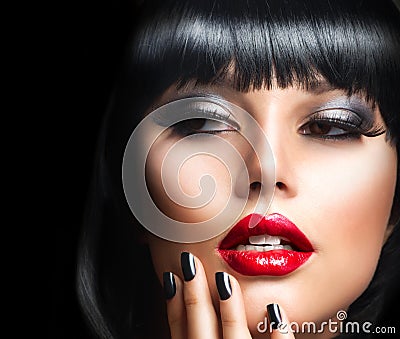 Brunette Girl Portrait Stock Photo