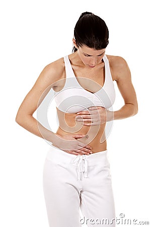 Stomach pain Stock Photo