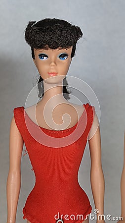 Brunette ponytail vintage Barbie Editorial Stock Photo