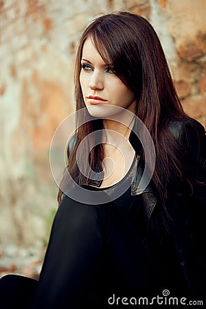Brunette portrait Stock Photo