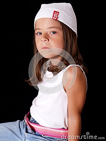 Brunette Young Girl Stock Photo