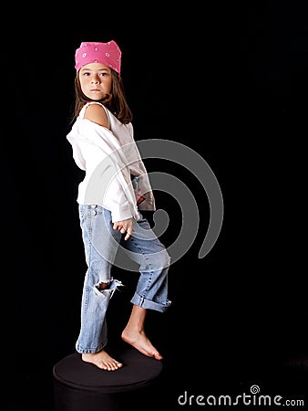 Brunette Young Girl Stock Photo