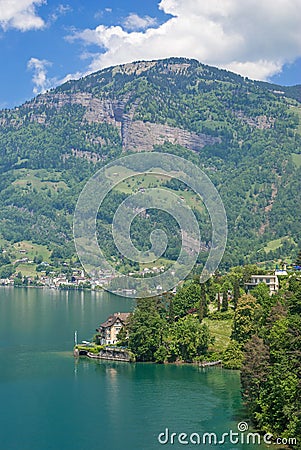 Brunnen,Lake Lucerne,Switzerland Stock Photo