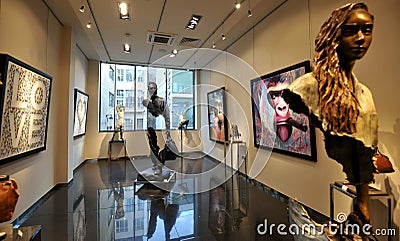 Bruno Catalano original art in an art gallery in London, England Editorial Stock Photo