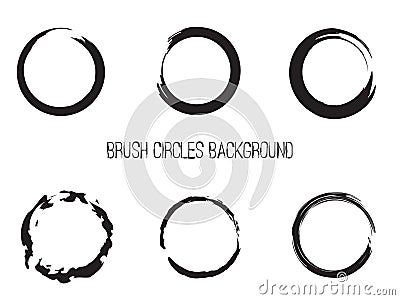 Brush Circles Vector Set Vector Illustration