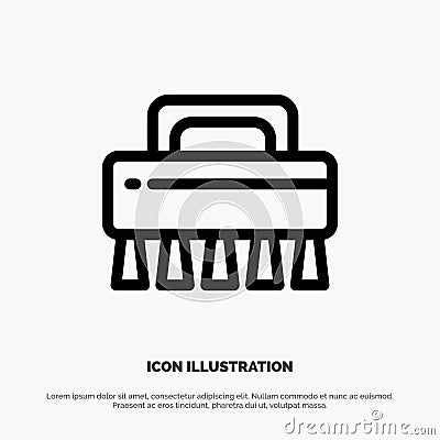 Brush, Cleaning, Set Line Icon Vector Vector Illustration