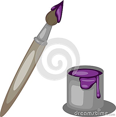 Brush and colorful Paint bright purple color Vector Illustration