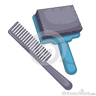 Brush and comb for dog Vector Illustration