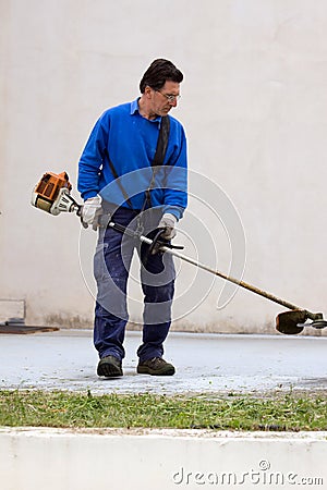 Brush cutting Stock Photo