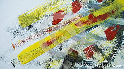 Brush drawing. abstract drawing paints Stock Photo