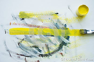 Brush drawing. abstract drawing paints Stock Photo