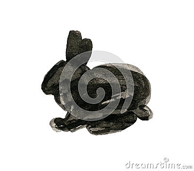 Brush Drawing Rabbit Stock Photo