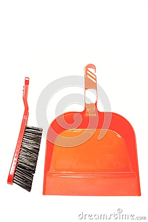 Brush and dustpan Stock Photo