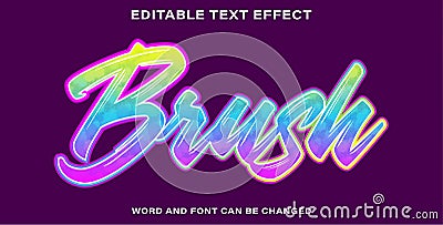 Brush editable text effect Vector Illustration