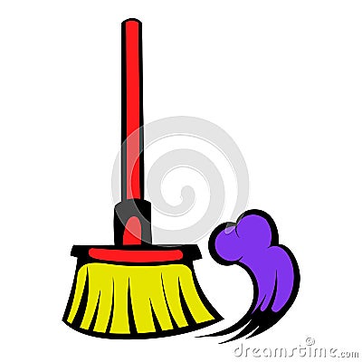 Brush for a floor icon, icon cartoon Vector Illustration