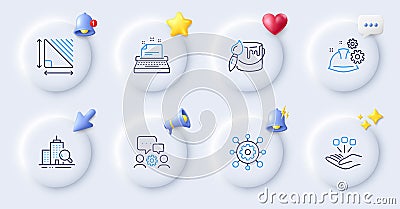 Brush, Framework and Inspect line icons. For web app, printing. Vector Vector Illustration