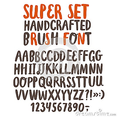 Brush ink vector ABC letters set Vector Illustration