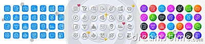 Brush, Journey and Jobless line icons. For web app, printing. Line icons. Vector Vector Illustration