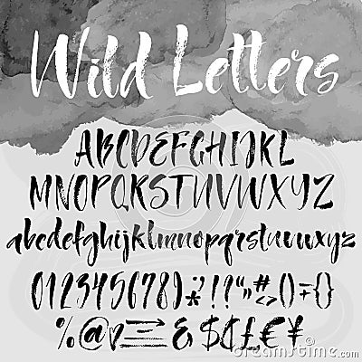 Brush lettering alphabetical set Vector Illustration