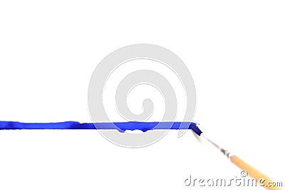 Brush with paint and colored stripes Stock Photo