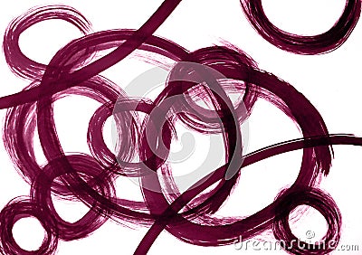 Brush painted krgui on the water during the rain, circular motion flow in abstract style, frog princess, balance relax energy Stock Photo