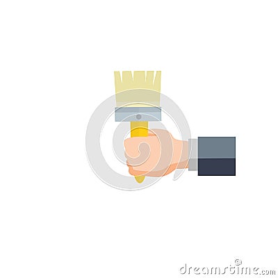 Brush for painting walls. Technical work and repairs. Creativity and artistic tool Vector Illustration